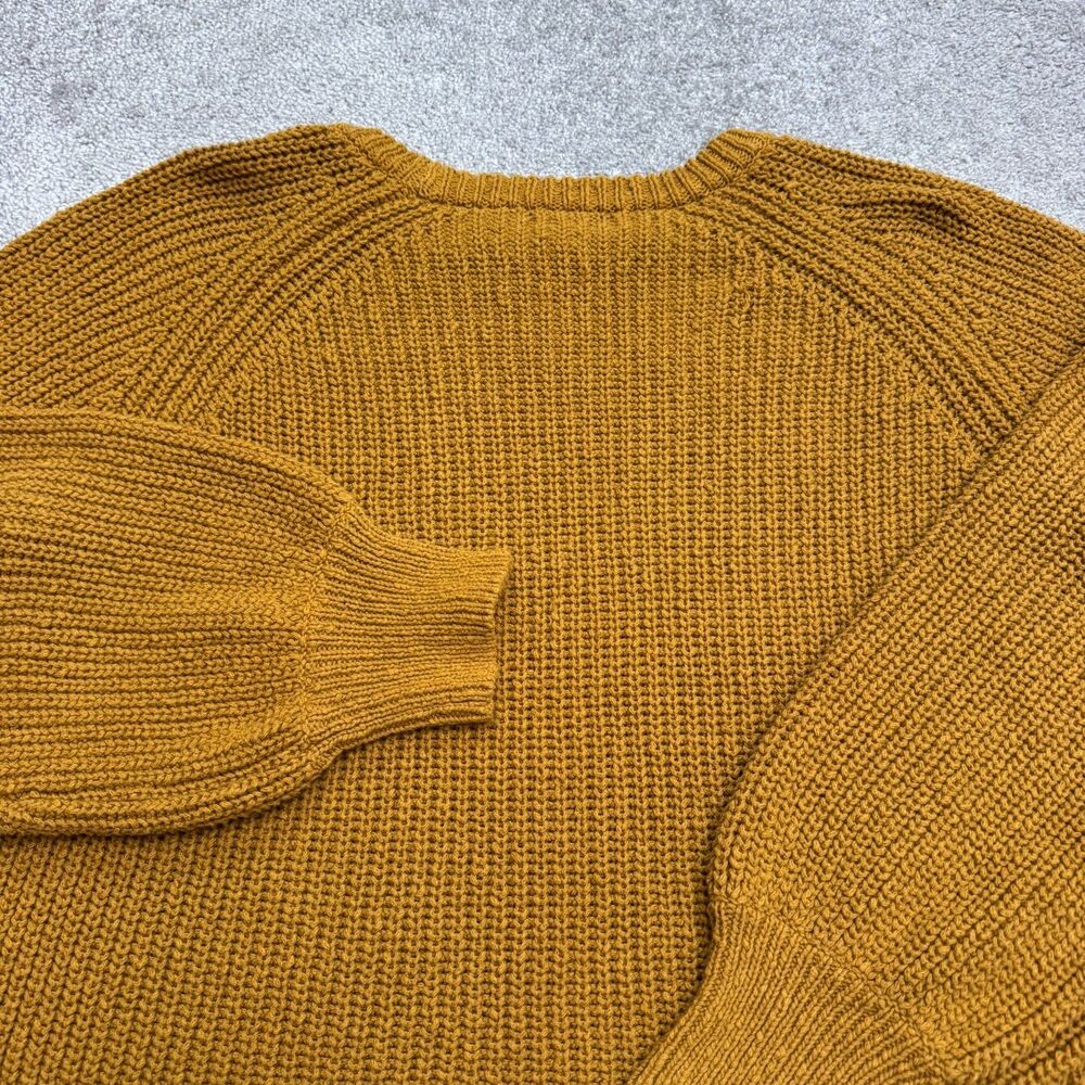 Madewell Chunky Ribbed Knit Balloon Sleeve Sweater Womens 2XL Brown Cotton - Picture 4 of 11